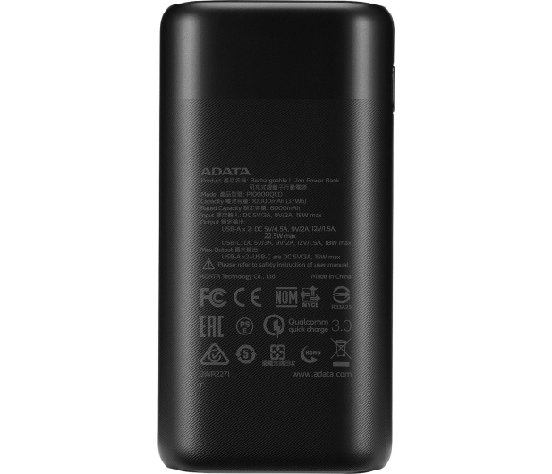 ADATA P10000QCD 10000mAh Czarny QC/PD AP10000QCD-DGT-CBK - 1055689 - zdjęcie 3